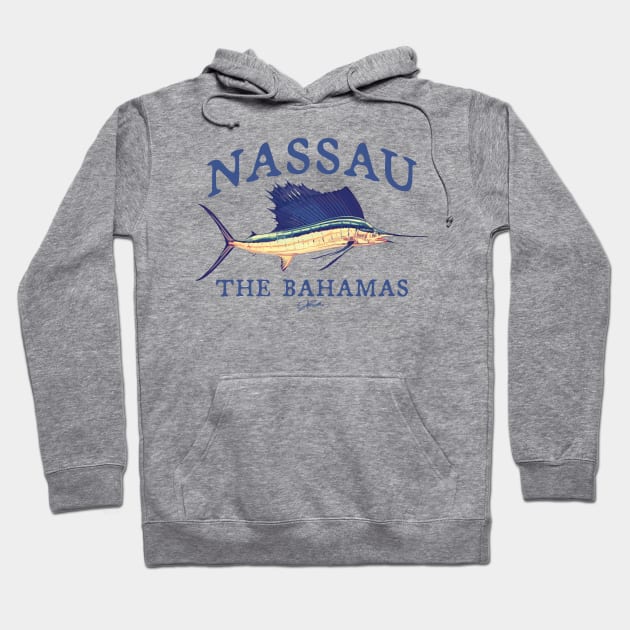 Nassau, Bahamas, Vintage Sailfish Hoodie by jcombs